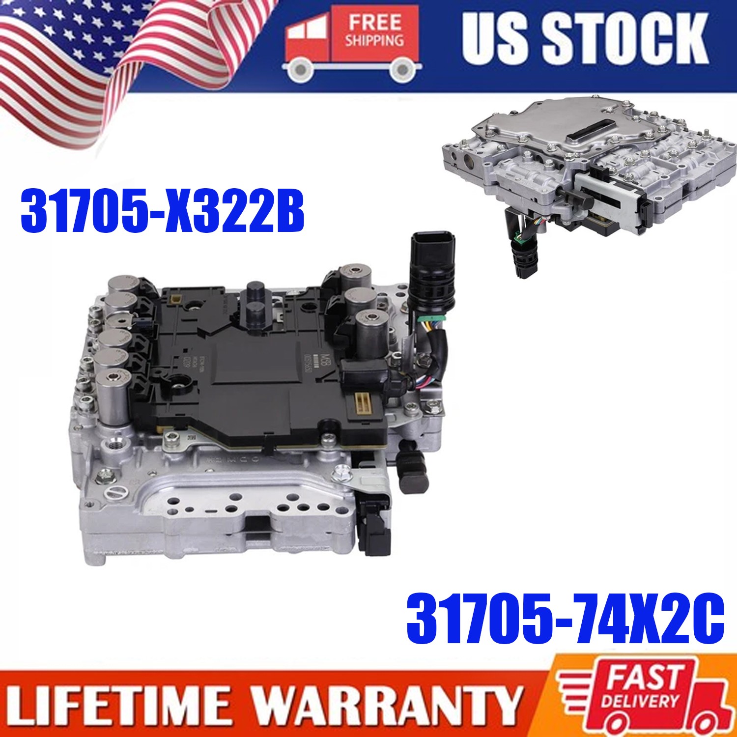 For 14-2019 Infinity Q50 Q60 3.7L Valve Body TCM Programmed 31705-X132B RE7R01A