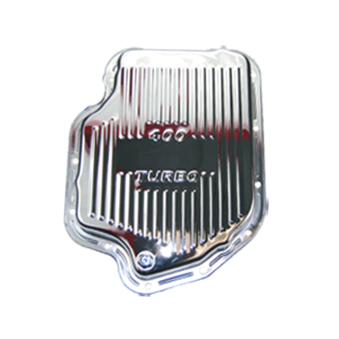 GM Turbo 400 Raised Finned Chrome Steel Transmission Pan TH400 2″ Deep # sp7493