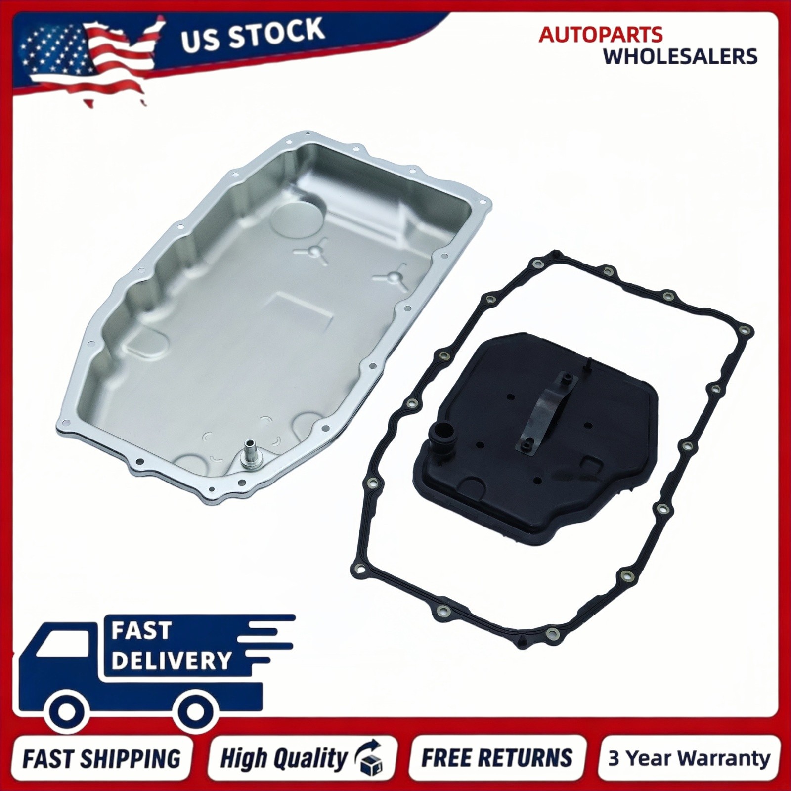 Transmission Oil Pan＆Filter W/Gasket Kit Fits Cadillac CT4 CT6 ATS CTS 2.0L US