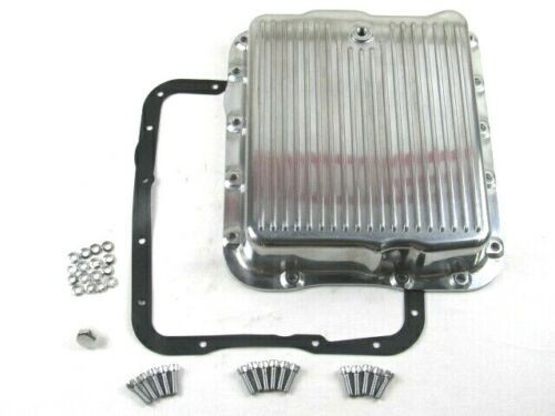 Aluminum GM Chevy 700R4 / 4L60 Finned Transmission Oil Pan Polished Cast w/bolts