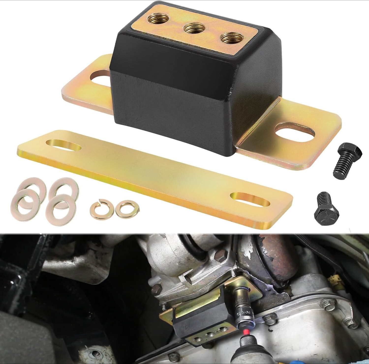 Black Polyurethane GM LS Swap Transmission Mount Kit For 4.8 5.3 6.0 4l60e 4l80e