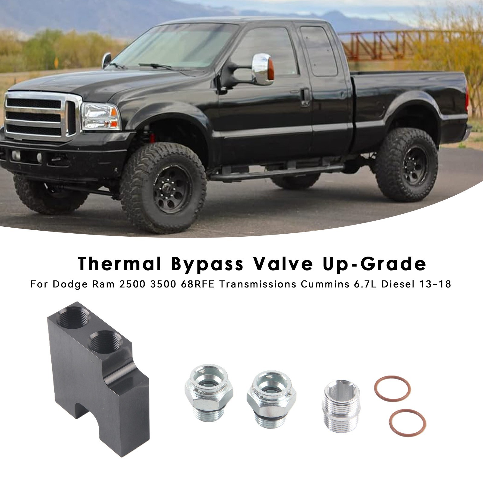 Trans Cooler Thermostatic Bypass Valve Upgrade for 68RFE Ram 6.7L Cummins 13-18