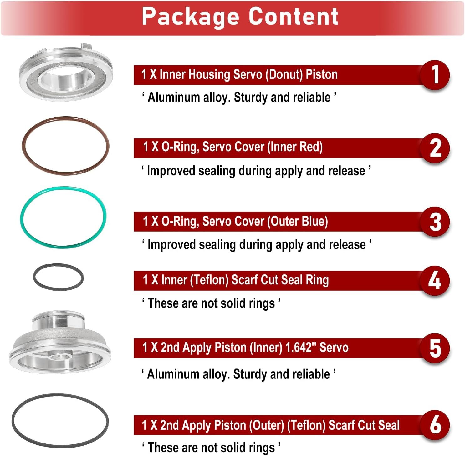 High Performance Corvette Servo Piston Kit A74905BK For GM 4L60 700R4 4L60E