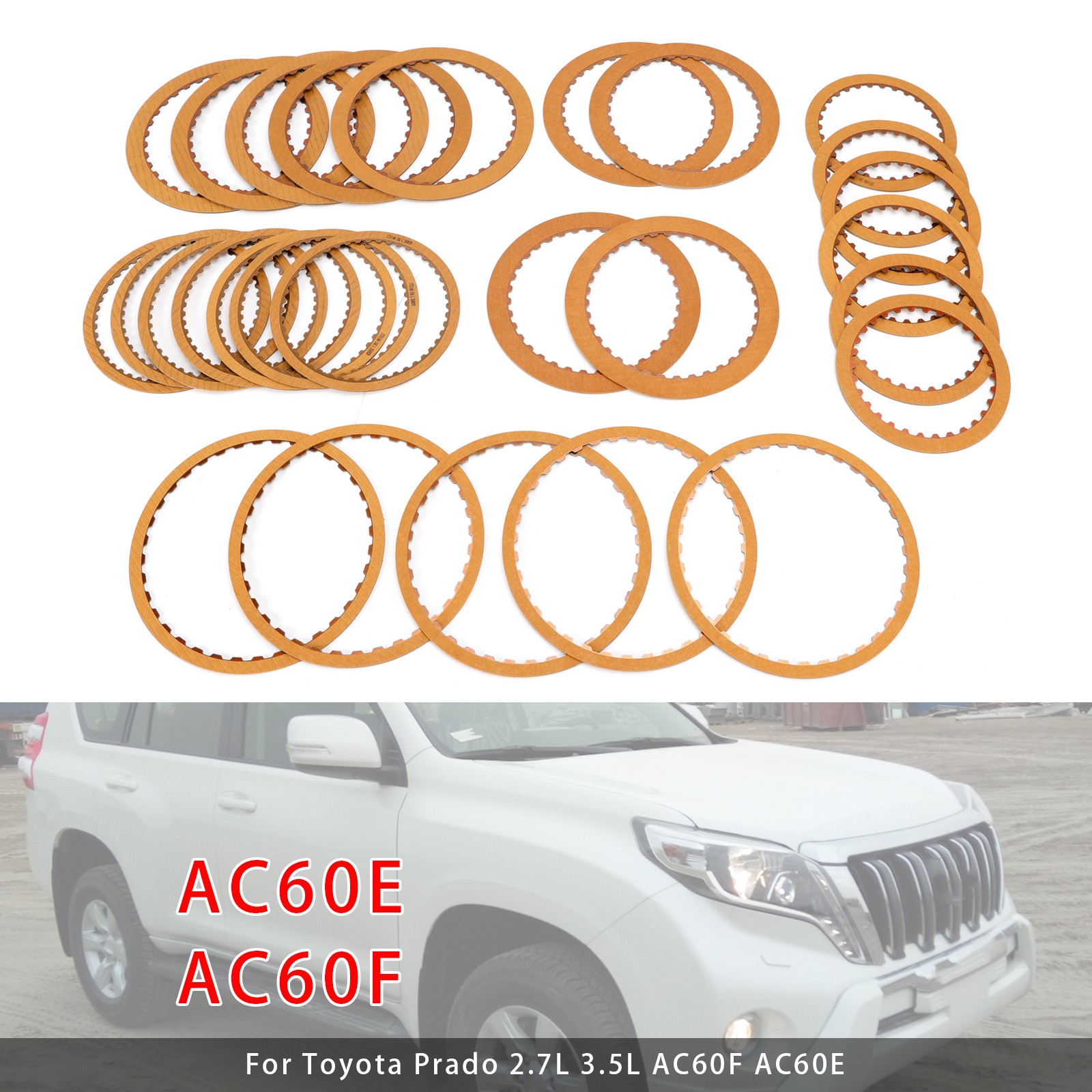 AC60F AC60E Transmission Friction Kit Clutch Plates Fits Toyota Prado 2.7L 3.5L