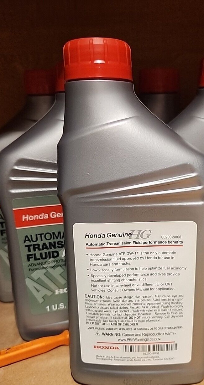 6 QTS HONDA OEM ATF DW-1 NEW AUTOMATIC TRANS FLUID Z1 NEW SEALED
