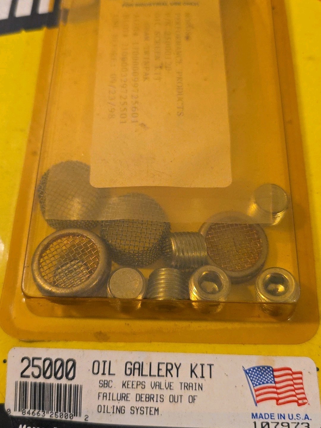 MOROSO 25000 Oil Gallery Kit ~ SBC CHEVY