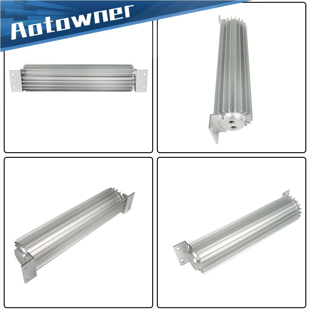 Aluminum Finned Transmission Oil Cooler For Hot Rod Cars Universal 12″ Dual Pass
