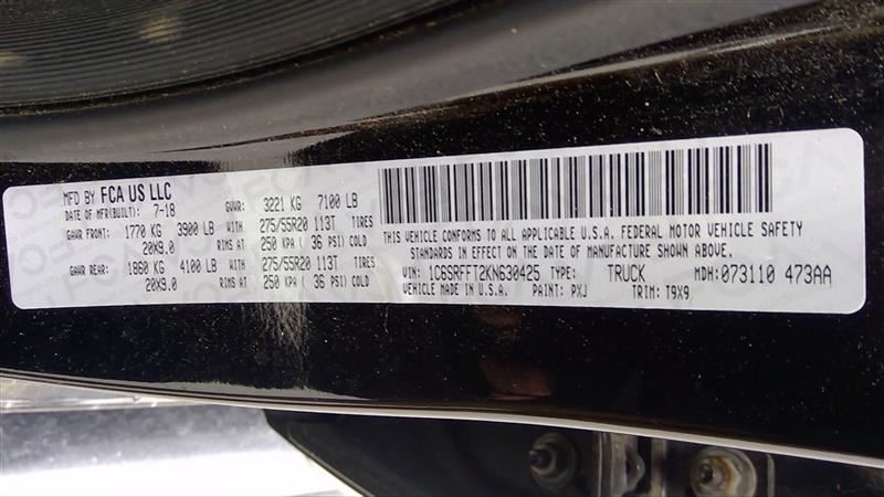 Automatic Transmission New Style Opt 8HP75 Fits 19-21 DODGE 1500 PICKUP 1840808