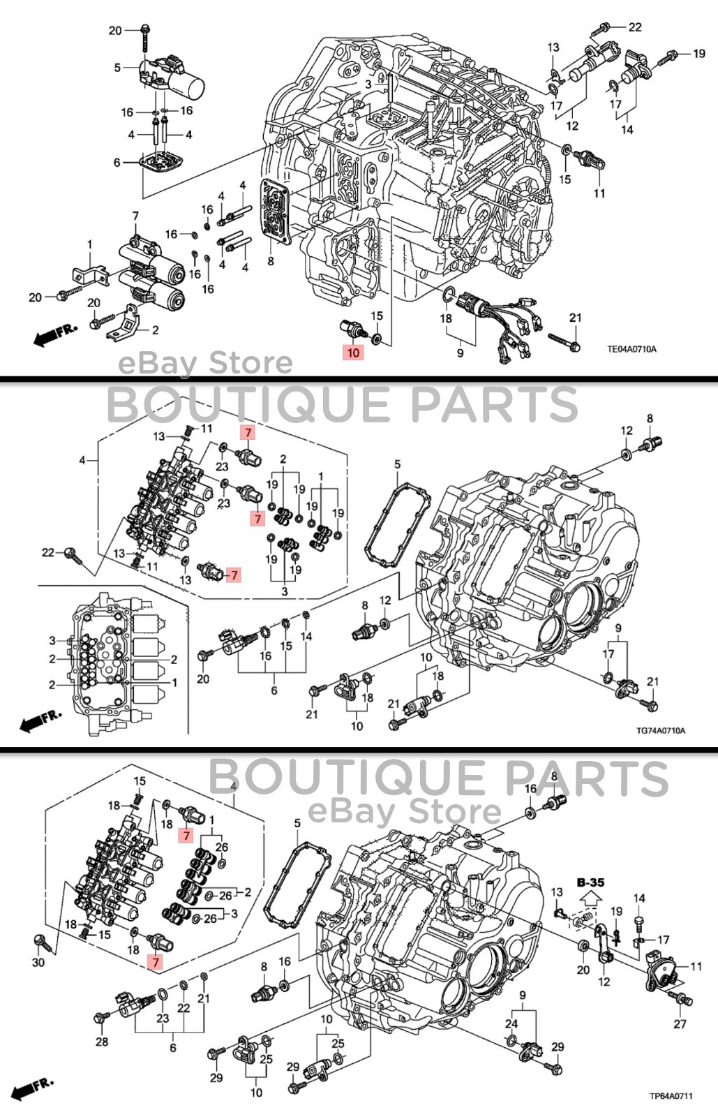 OEM Genuine for Honda Oil Pressure Sensor Transmission 28600-R94-004 Trans AT