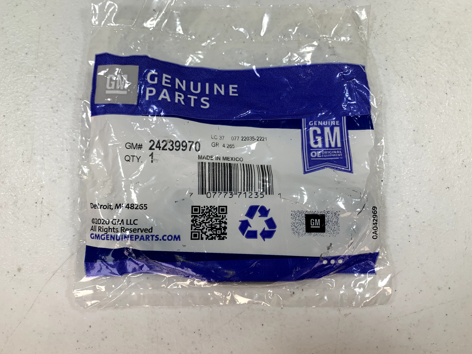 Genuine OEM Impala GM 24239970 Transmission Main Control Valve Body Switch