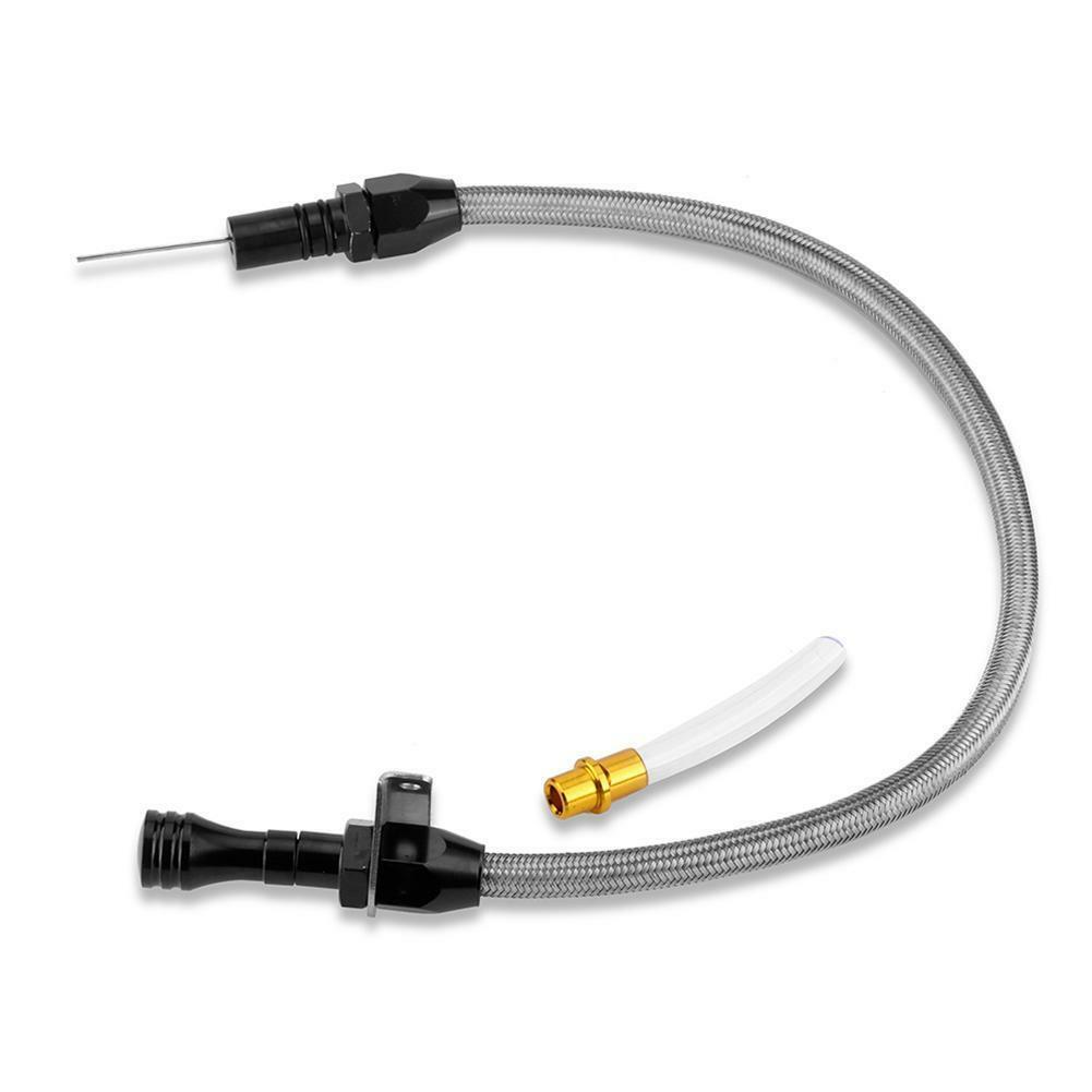 For Chevy GM TH-350/TH-400 Flexible Transmission Dipstick Firewall Mount Black