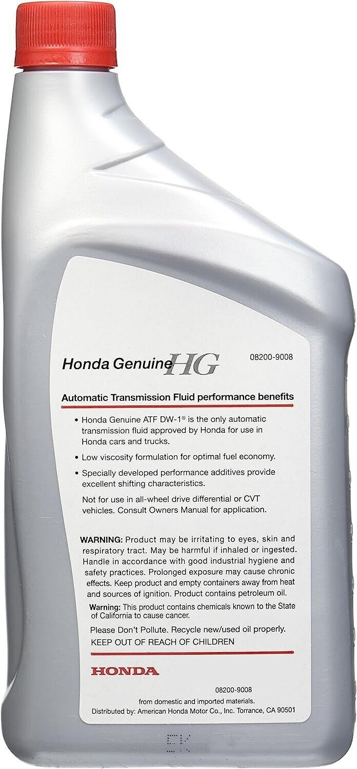 4 QTS OEM Genuine Honda Acura Automatic Transmission Fluid ATF DW-1 NEW SEALED