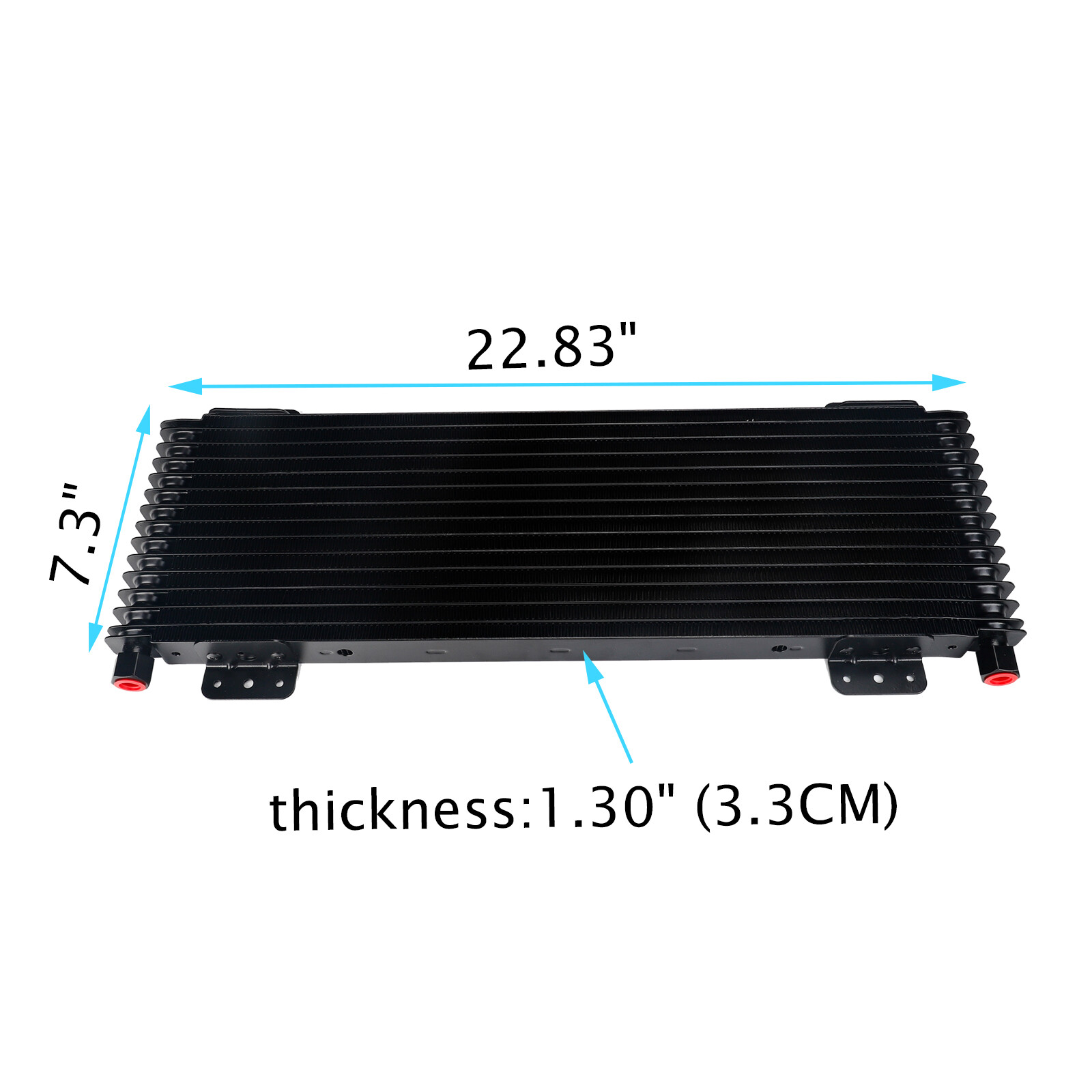 Black Transmission Oil Cooler Low-Pressure Drop 40,000 40K GVW Max LPD47391