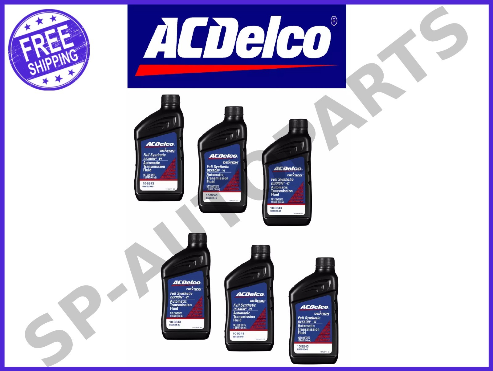 ACDelco GM Dexron VI Full Synthetic Automatic Transmission Fluid 1 Quart 6 Pack