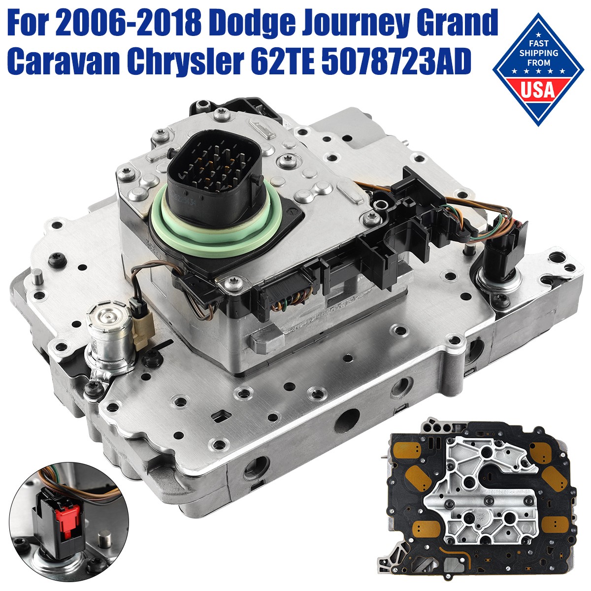 62TE 6 Speed Transmission Valve Body Complete with Solenoid For Dodge Chrysler