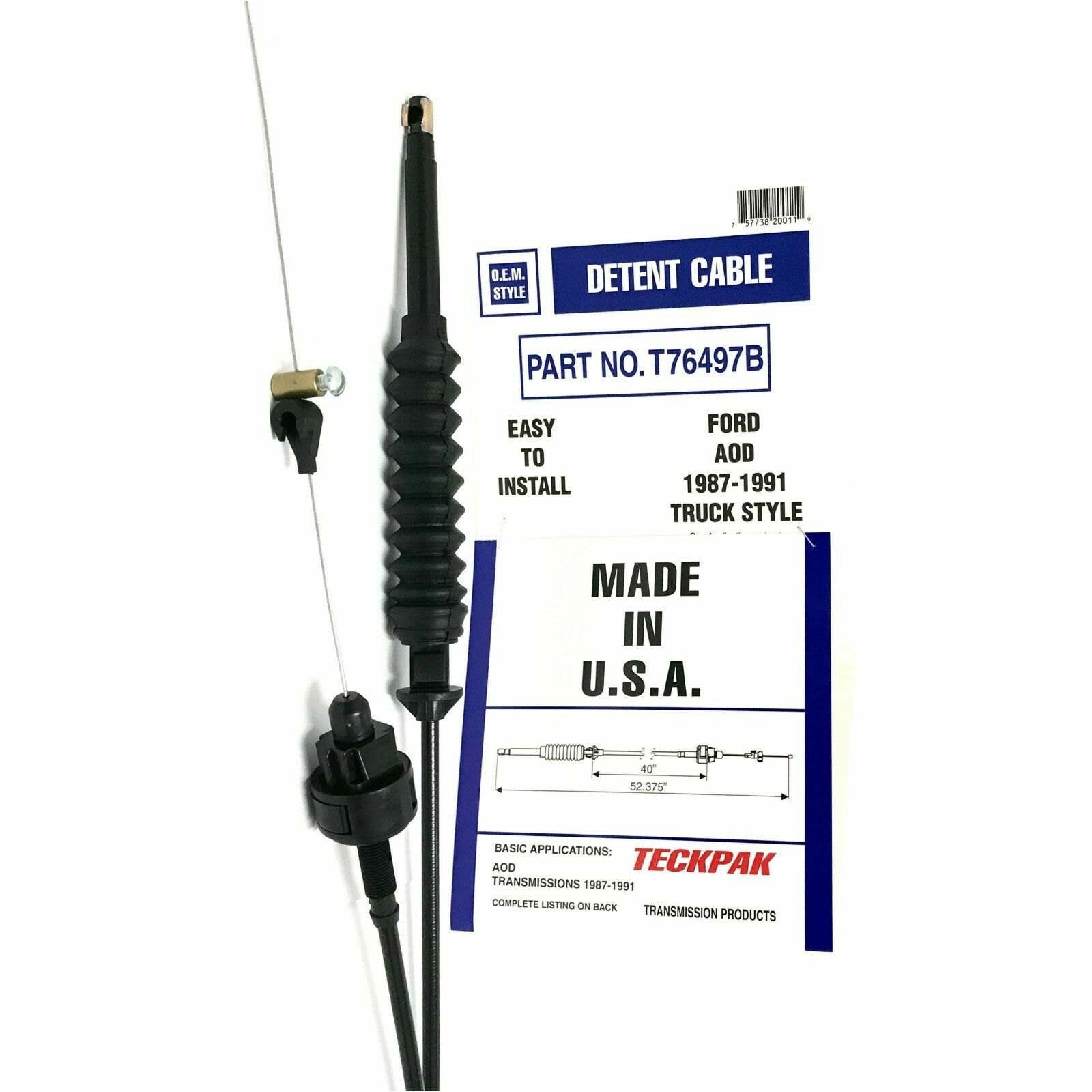 Transmission Detent Kickdown Cable Ford AOD Ford 1987-1993 T76497B