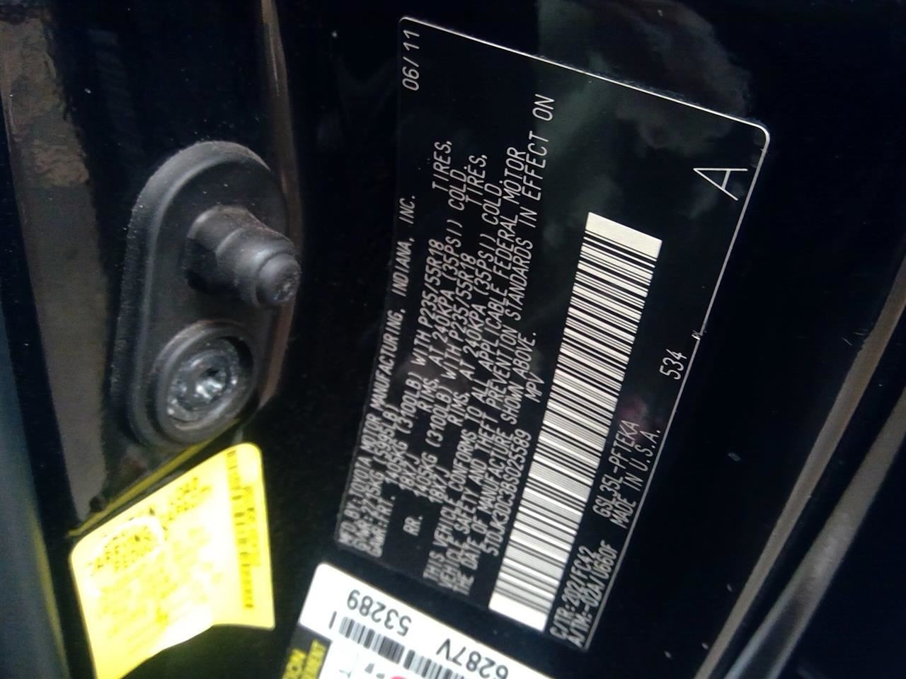 Automatic Transmission 6 Cylinder AWD Fits 11-16 SIENNA 6978794
