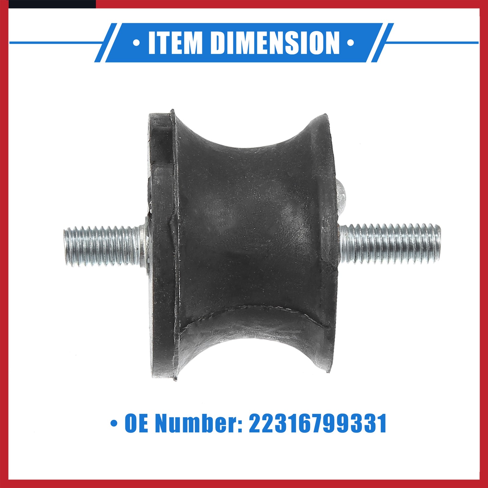 2 Pcs Automatic Transmission Mounting Fit for BMW 325is 1992-1995 Rubber Black
