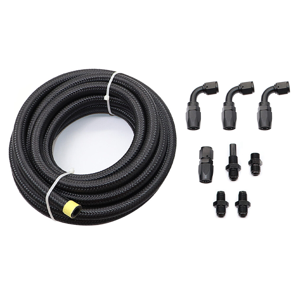 Automatic Transmission Cooler Line Kit Fit GM 4L80E 6AN Nylon Steel Braided Line