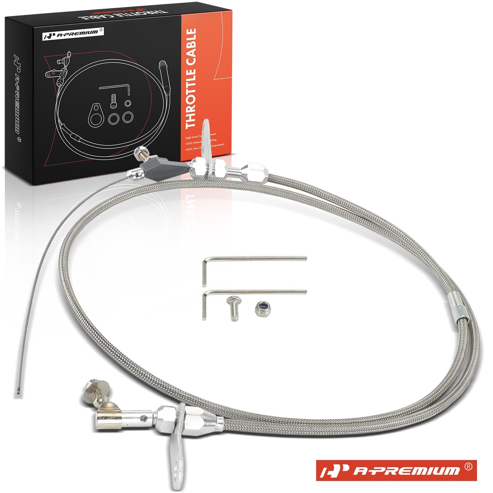 A-Premium 46.46″ Braided Stainless Steel Kickdown Cable for Chrysler 904 Trans