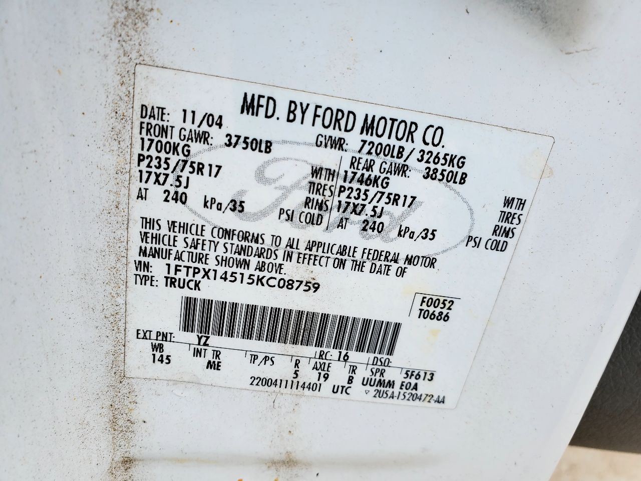 F150 2005 Automatic Transmission Oil Cooler 1843216