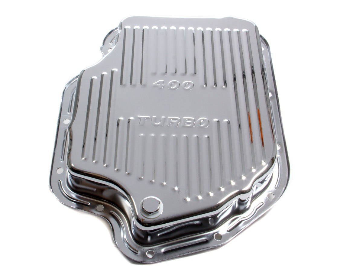 RPC Transmission Pan – Stock Depth – Finned – Steel – Chrome – TH400 – Each