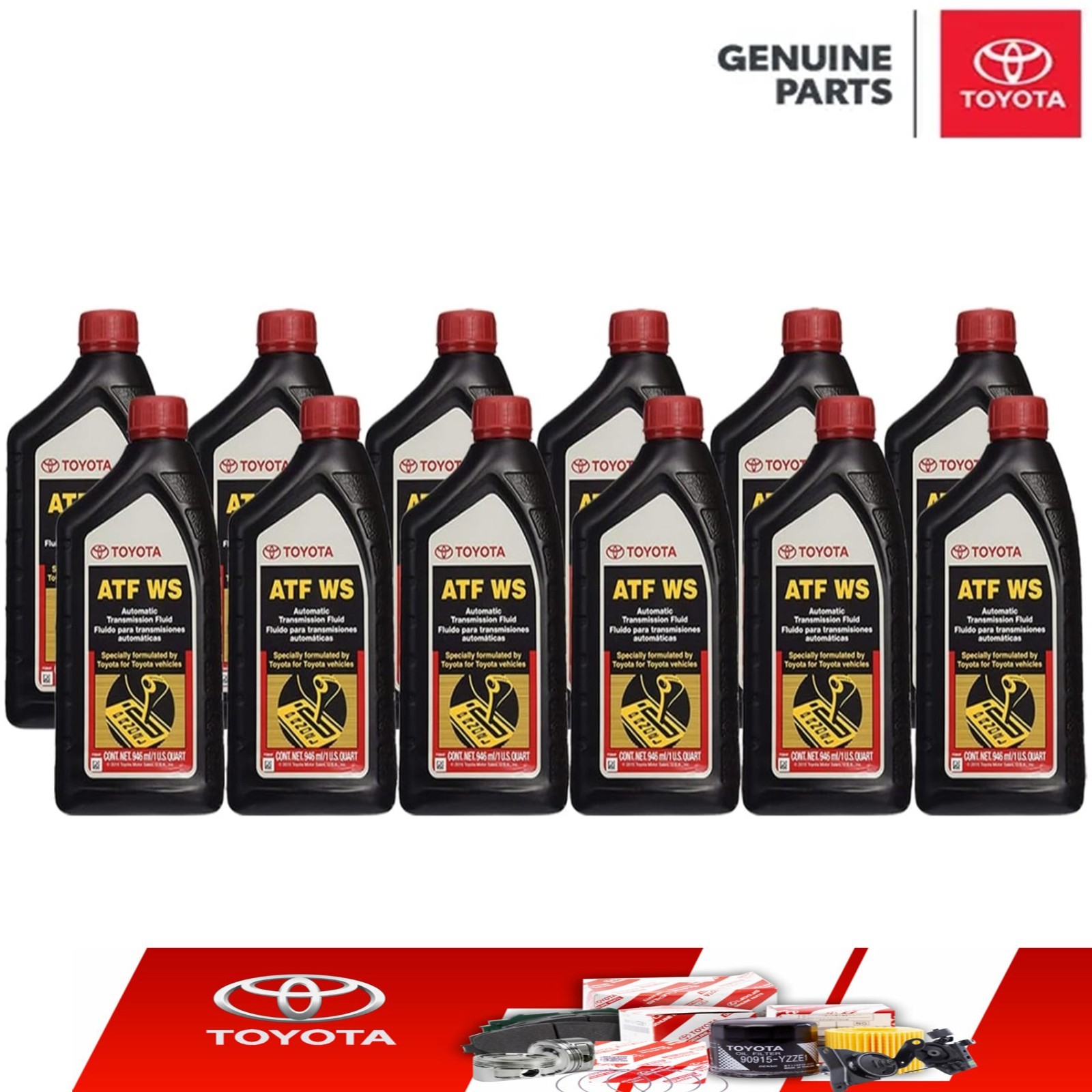 Toyota Lexus Sion ATF WS Transmission Fluid 00289-ATFWS OEM Case of 12 Quarts