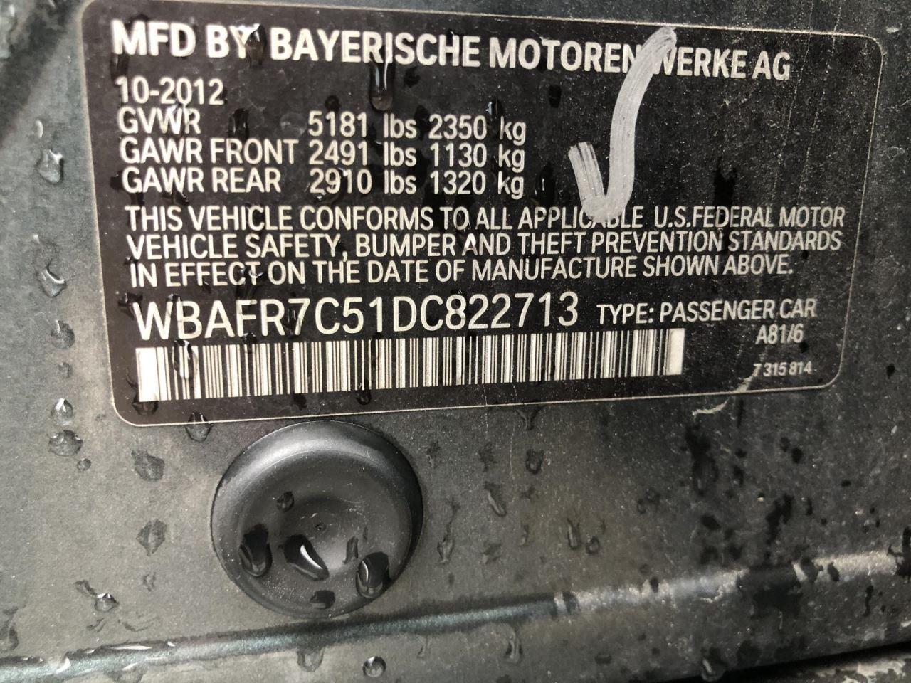 2013 BMW 535i Automatic Transmission 251k 8 Speed fits RWD 925470