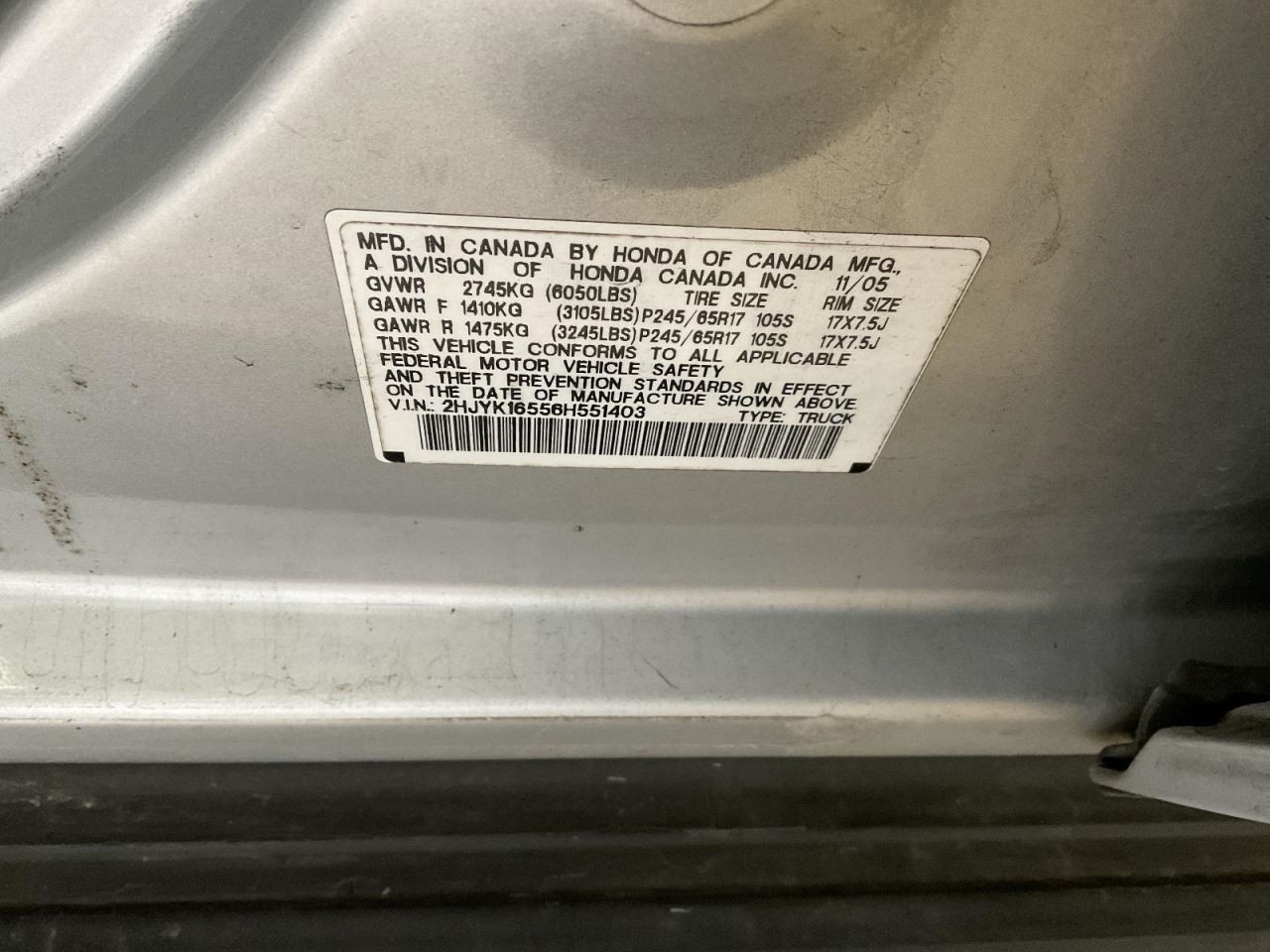 Automatic Transmission 3.5L Fits 06 RIDGELINE 5360458