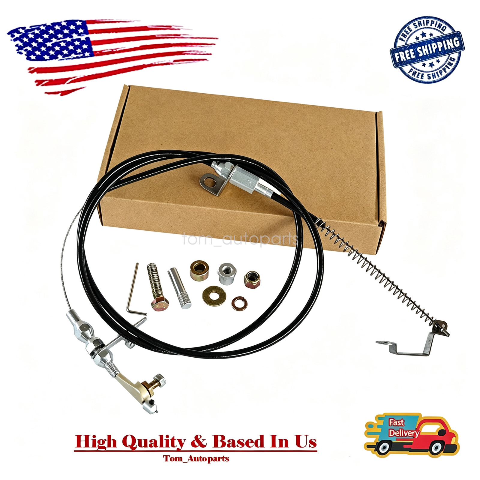 New KD-2AODU Black Kickdown Cable Kit For Ford/AOD Lokar US FAST SHIPPING
