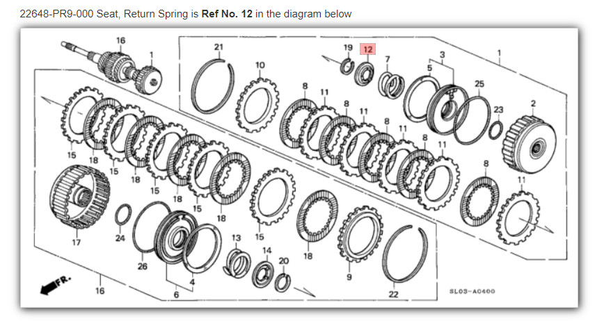 HONDA ACURA GENUINE OEM NSX Seat, Return Spring AT Clutch ☆ 22648-PR9-000 ☆