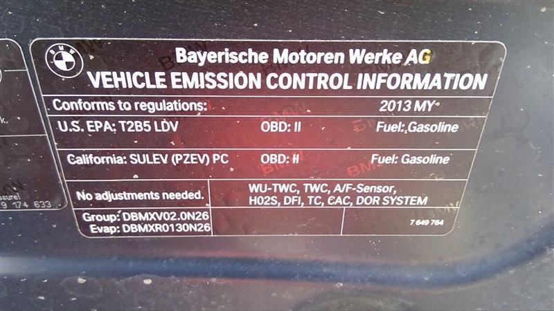Automatic Transmission 2.0L 28iX Thru 7/13 Fits 13-14 BMW X3 9203279
