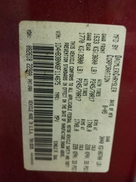 Automatic Transmission 4WD 4.7L 45RFE Standard Engine Fits 06 DAKOTA 633624