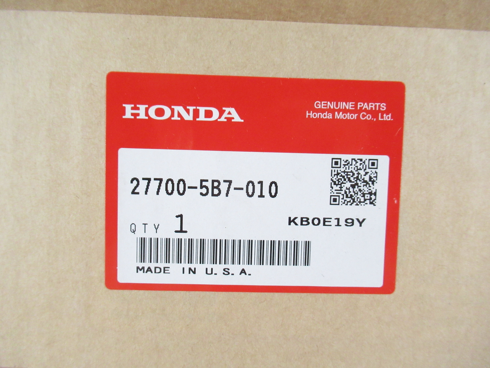 Genuine OEM Honda 27700-5B7-010 Secondary Valve Body Assy