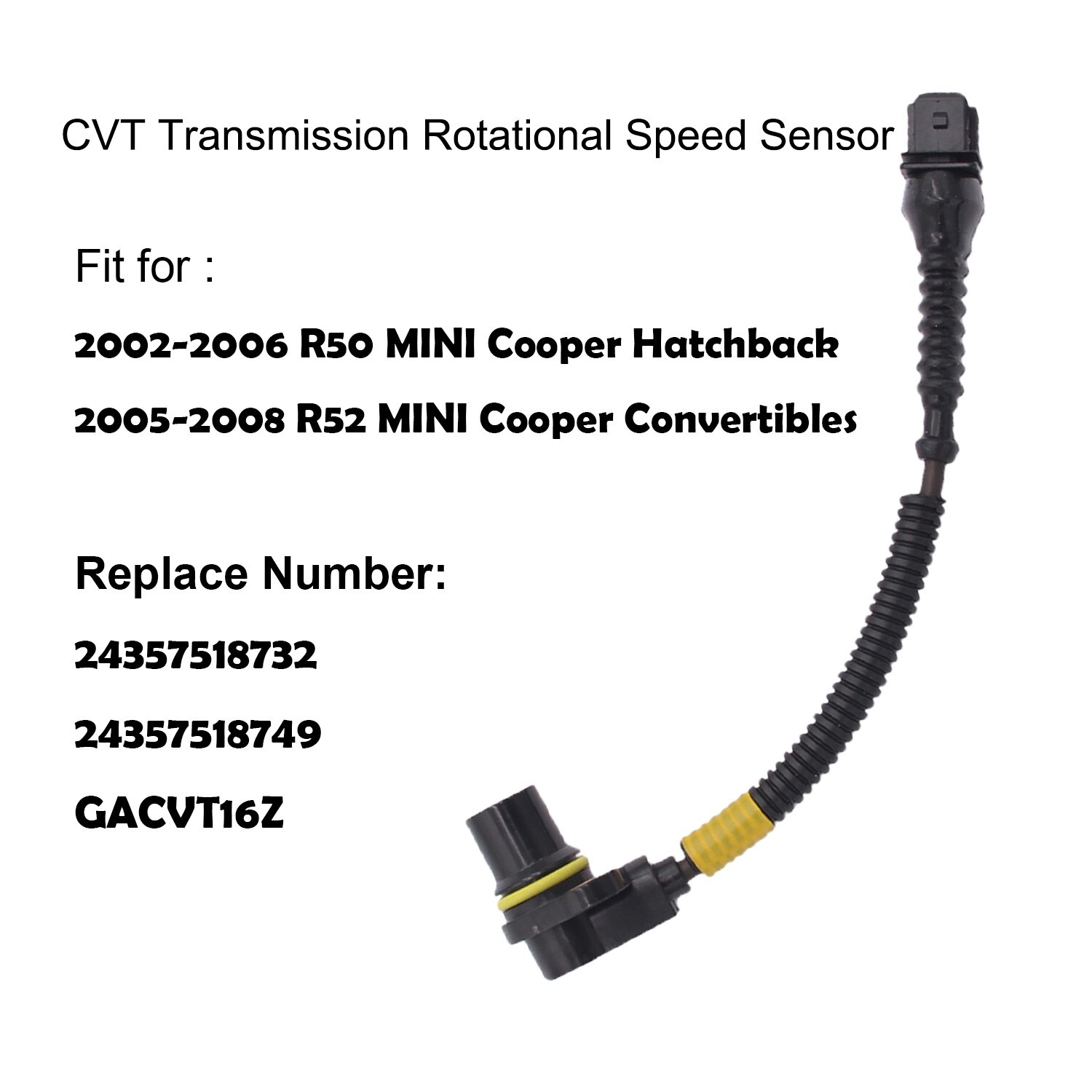 CVT Transmission Rotational Speed Sensor Fits for Mini Cooper R50/52 24357518732