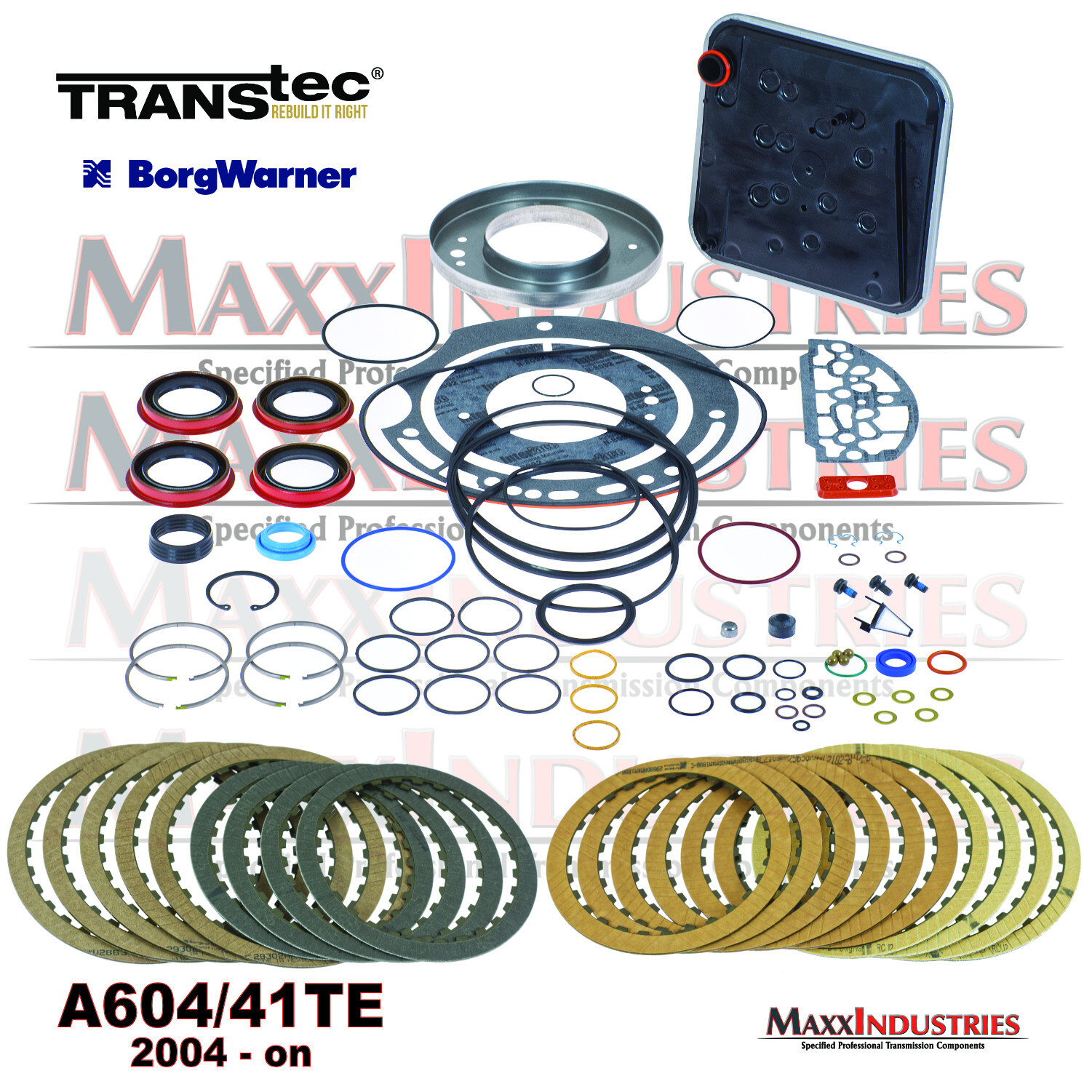 2004-up A604 41TE Transmission Master Rebuild Kit les Steels BorgWarner Transtec