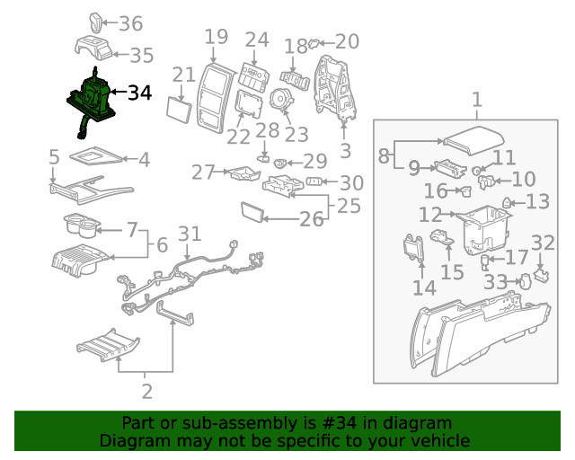 Genuine GM Automatic Transmission Shift Lever Assembly 19179517