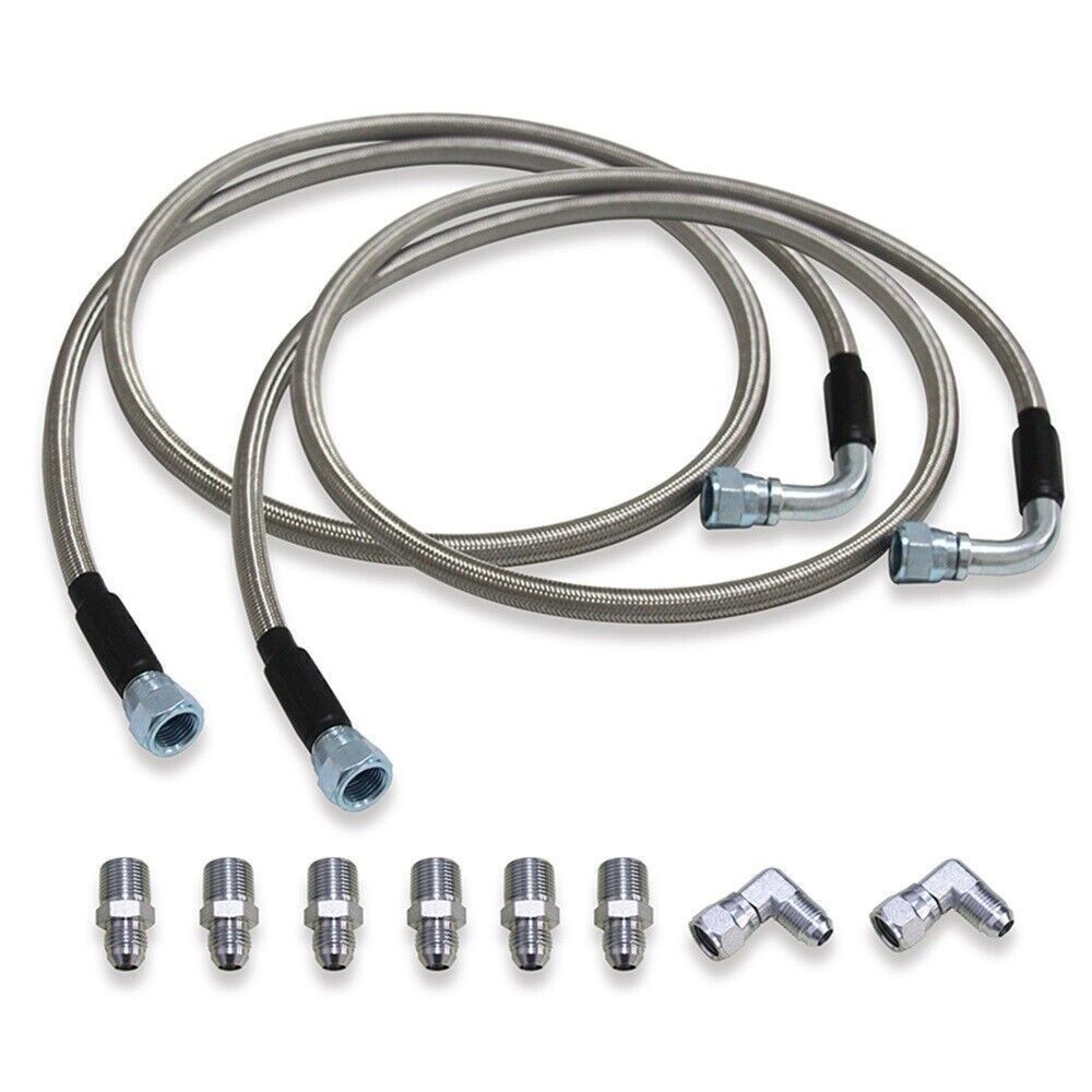 Flexible Braided Transmission Cooling Line Kit SS for TH350 700R4 TH400 Set