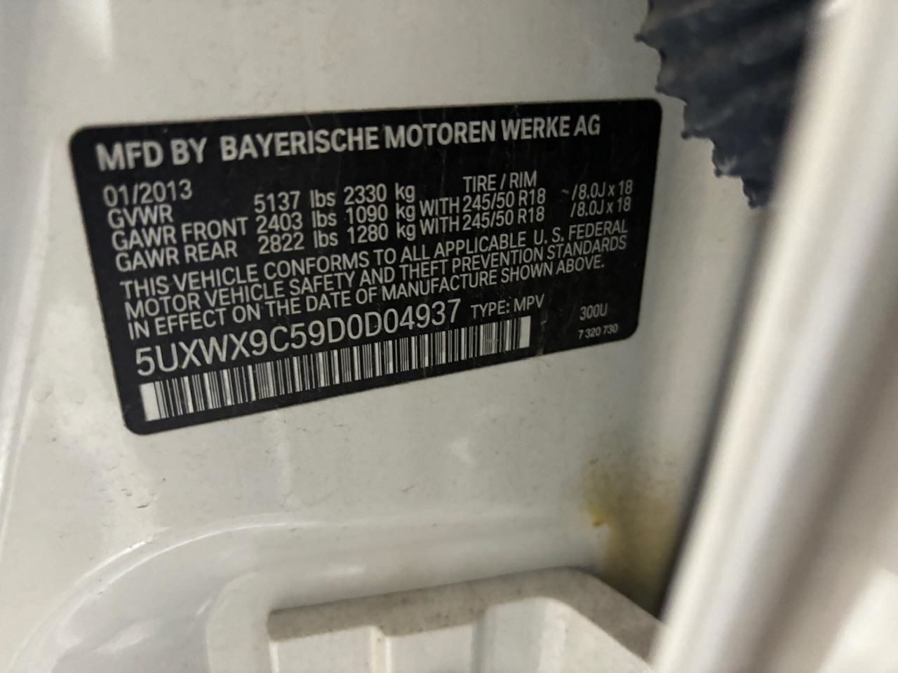 Automatic Transmission 2.0L 28iX Thru 7/13 Fits 13-14 BMW X3 296067