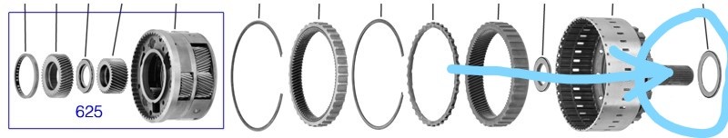 . 6L80 6L90 thrust bearing rear case bearing output planet bearing behind rear p
