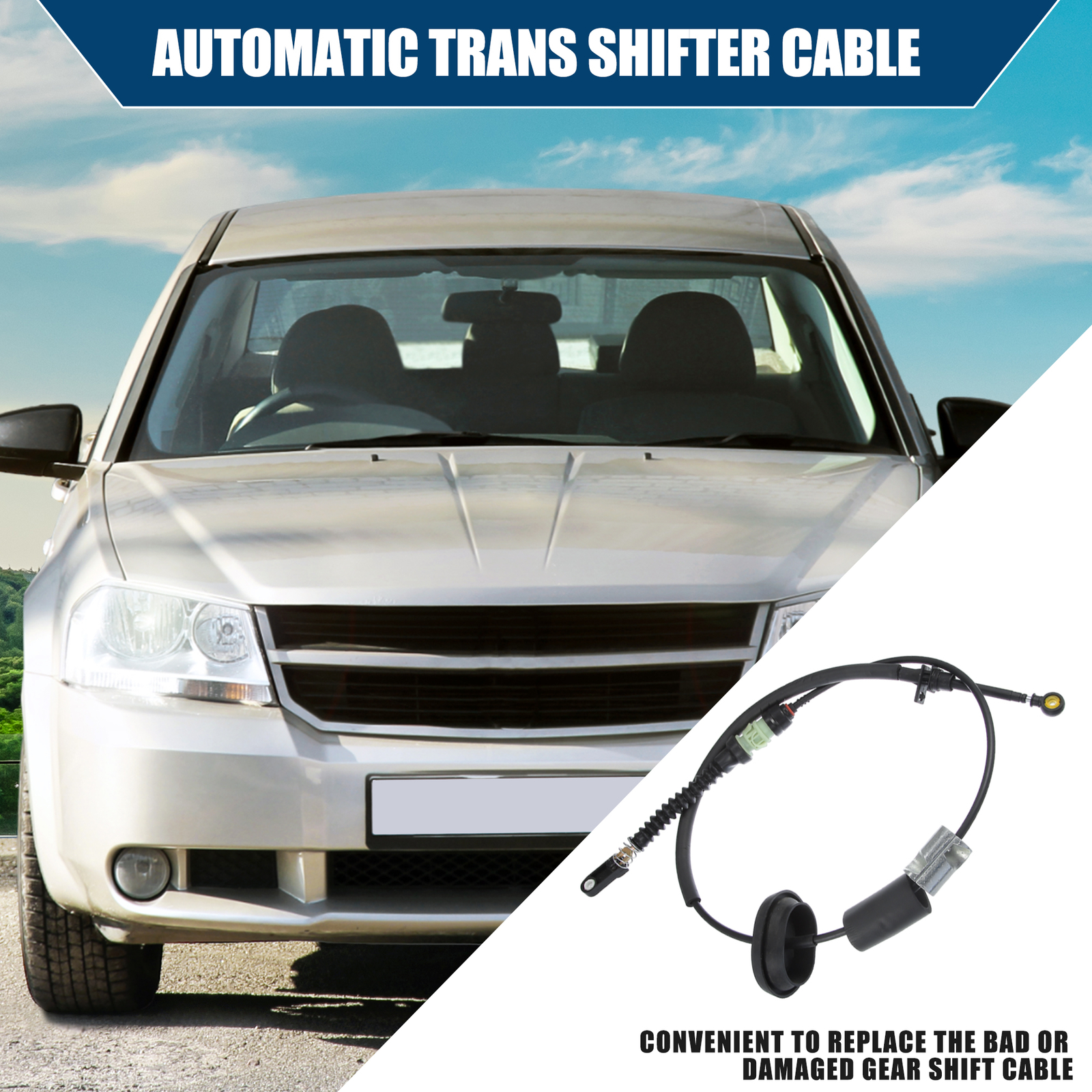 Pack (1) Gearshift Control Cable for Chrysler Sebring 2007-2010