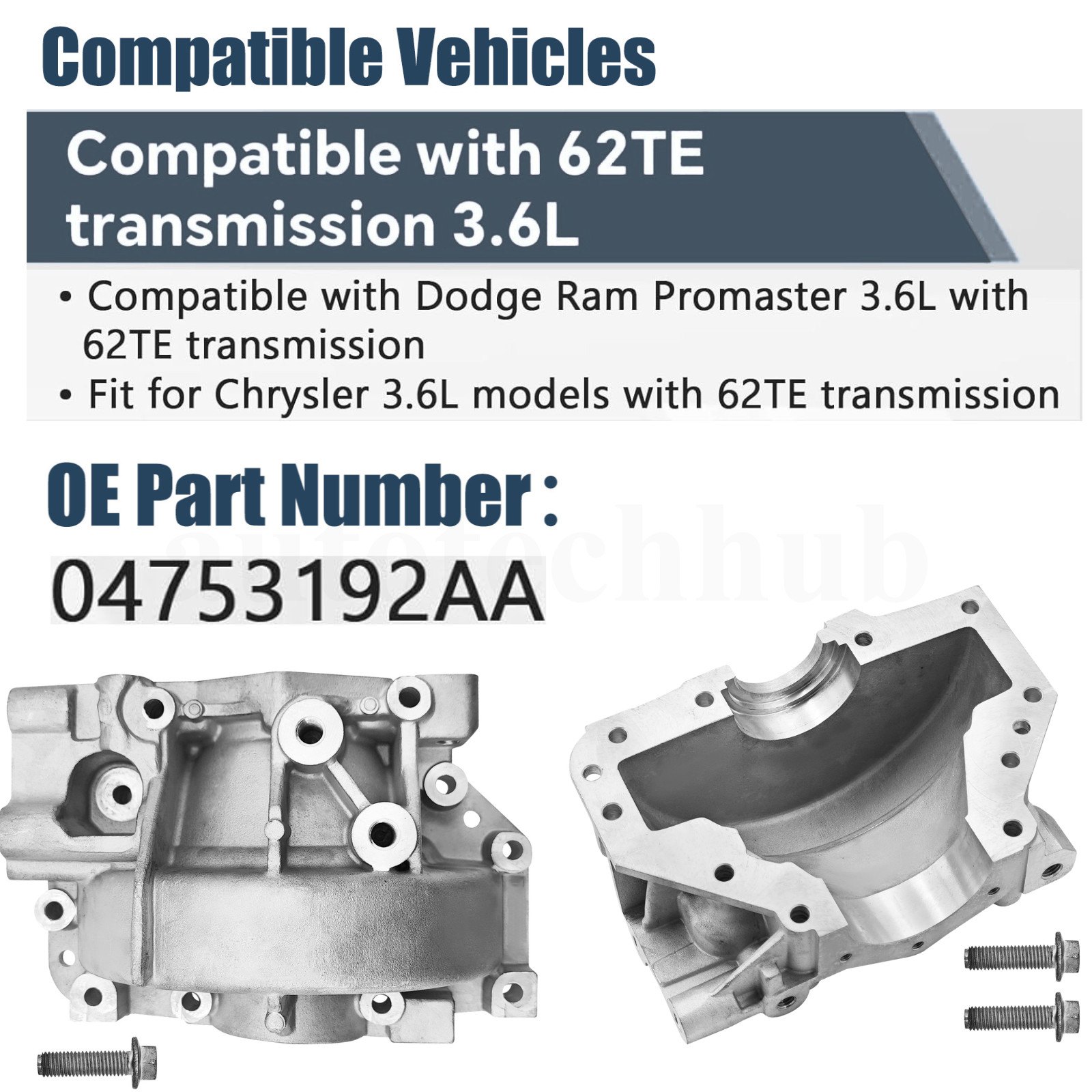 For 62TE Dodge Chrysler PROMASTER Differential Side Cover 62TE 3.6L 04753192AA