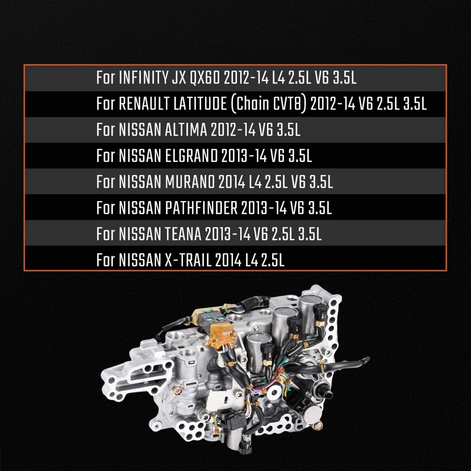 For Nissan Pathfinder 3.5L 2012-2018 Valve Body w/ Shift Solenoids JF017E CVT