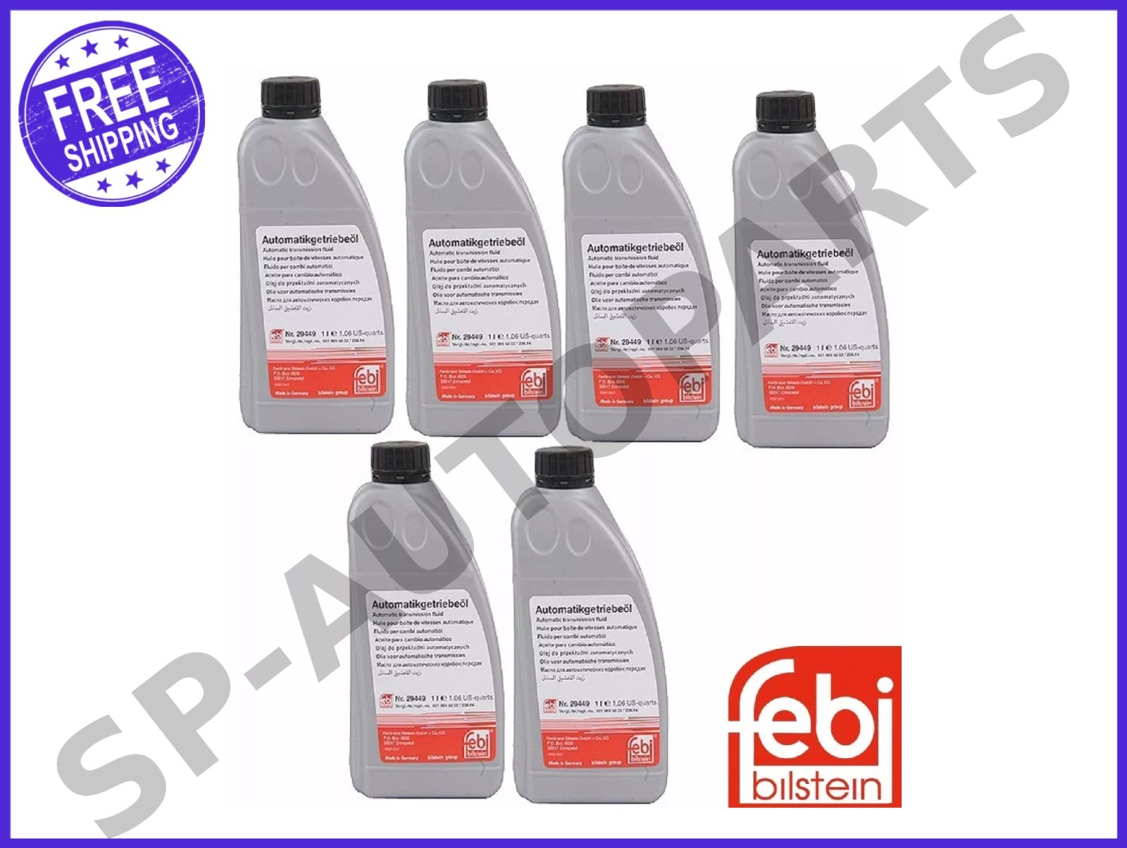 Set of 6 Quarts 236.14 Red Auto Trans Oil Fluid Febi For Mercedes Jaguar Dodge