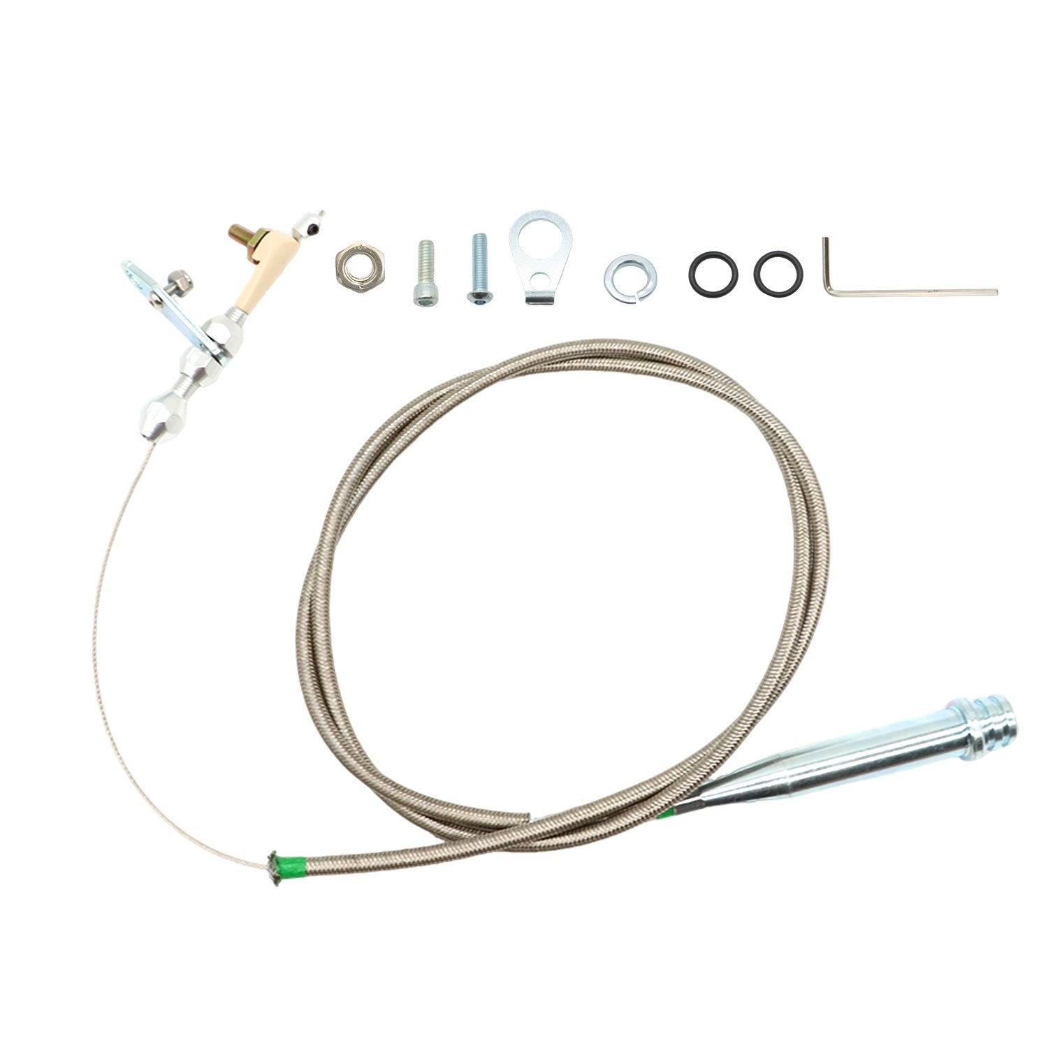 STAINLESS BRAIDED KICKDOWN CABLE FOR GM 350 TH350 TRANSMISSION DETENT