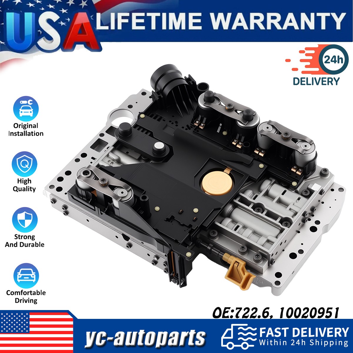 TCU 722.6 Transmission Valve Body Solenoid For Mercedes-Benz w/ Conductor Plate