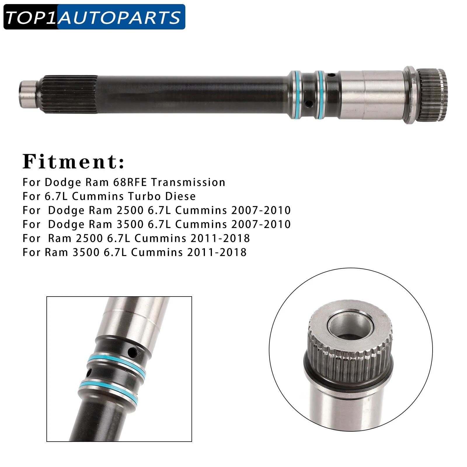 68RFE 299600 High-Quality Input Shaft 300M Billet For Cummins Dodge 6.7L 2007-up