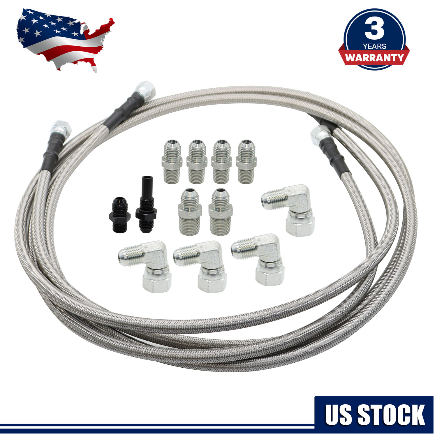 6AN 70″ Transmission Fluid Cooler Hose Line Kit for GM Chevy C5 Ford AOD 4R70W