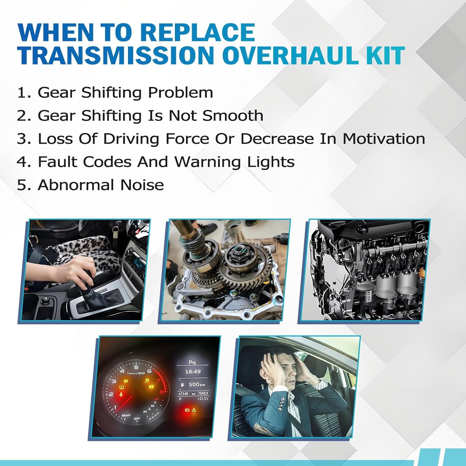 U140E U140F Transmission Master Overhaul Rebuild Kit Steel Seals For TOYOTA US