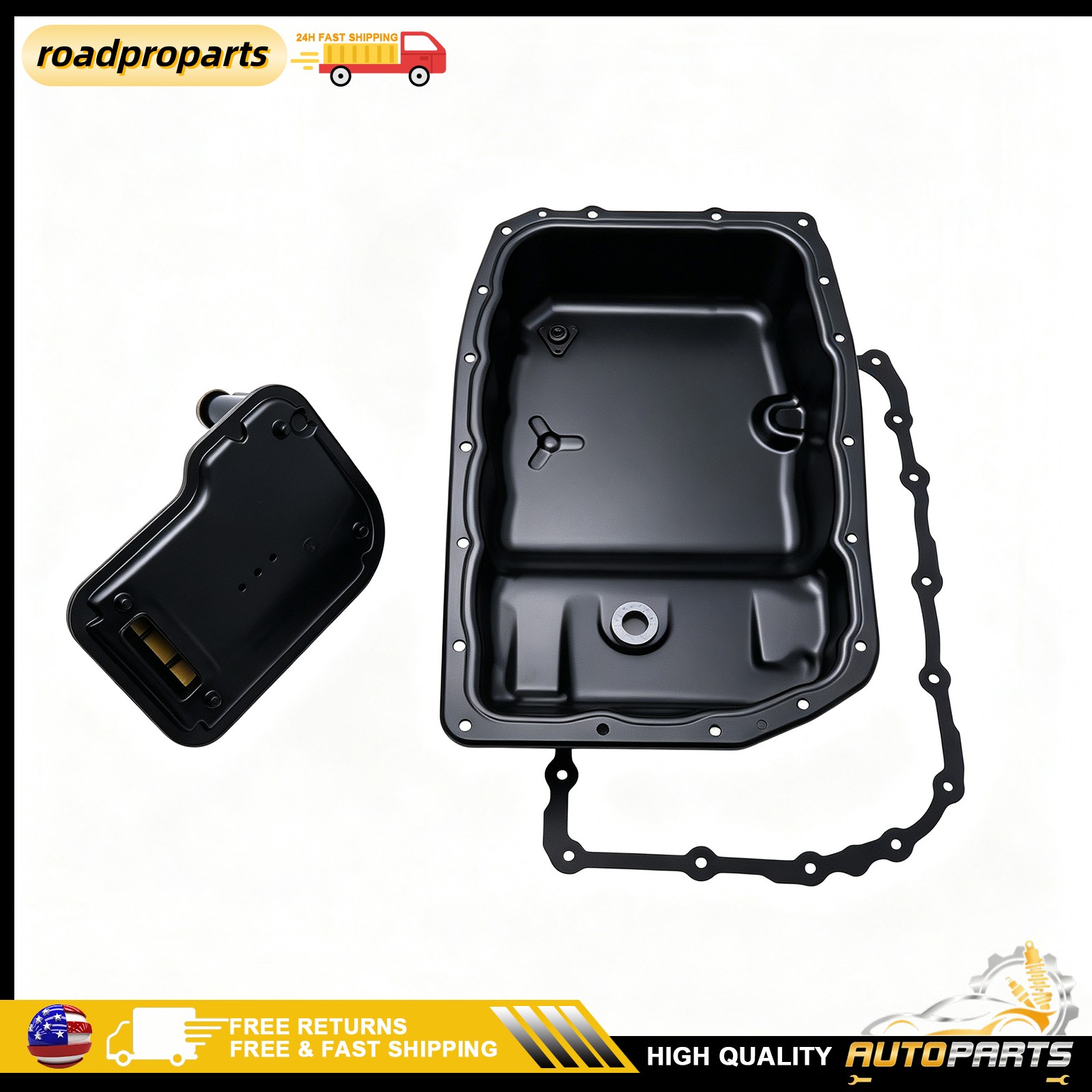 For Chevrolet Silverado 1500 GMC Cadillac Transmission Oil Pan W/Gasket ＆ Filter
